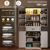 71" LED Kitchen Pantry Cabinet, Farmhouse Storage Cabinet with Door Shelves - 4 of 4