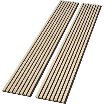 2-Pack 94.49 x 12.6 in. Solid Wood Acoustic Slat Wall Panel for Modern Interior Decor, TV Background, Living Room