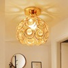 YANSUN 7 in. 1-Light Gold Mini Crystal Semi-Flush Mount with Elegant and Modern Look - 3 of 4