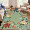 Washable Modern Floral Print Summer Spring Area Rugs, Soft Non Slip Botanical Floor Carpet for Home Office - 3 of 4