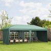 Outsunny 10' x 20' Heavy Duty Pop Up Canopy Party Tent with 4 Removable Sidewalls, Outdoor Cabana Gazebo with Carry Bag, Weather Protection - 2 of 4