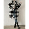 Coolmee Women's Long Flannel Plaid Jacket Shacket Cozy Lapel Button Down Shirt Jacket Fuzzy Trench Coat - 3 of 4