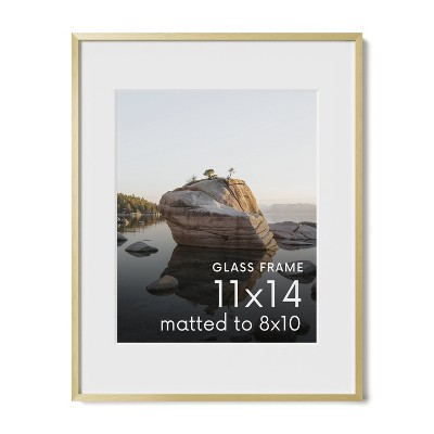 Haus and Hues Premium Brushed Metal Single Picture Frame with Real Glass