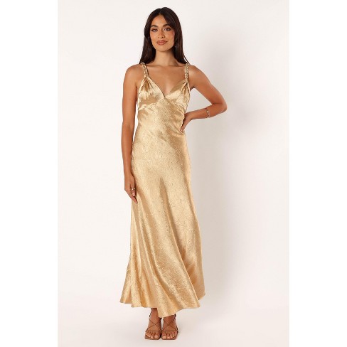 Petal And Pup Womens Tee Slip Midi Dress - Gold 12 : Target