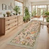 Washable Scalloped Living Room Rugs, Floral Snake Print Farmhouse Bedroom Carpet, Non Slip Low Pile Dining Room Rugs - 3 of 4
