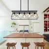 KTMBDW Farmhouse Chandeliers for Dining Room, Rustic Kitchen Island Light Fixture, 5-Light Linear Pendant Lighting Rectangular Chandelier - 2 of 4