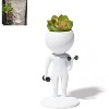 Acekool Succulent Planter Pots, Fun Human-Shaped Cactus,Ceramic Planters for Home, Office, Desk, Garden Decor (Plants Not Included) - 4 of 4