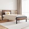 NicBex Twin Metal Platform Bed Frame with Wood Headboard,Under Bed Storage,Strong Metal Slats Support,No Box Spring Needed,Easy Assembly,Brown - 2 of 4