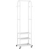 MOEPISY Heavy Duty Clothing Rack with Wheels,Modern Garment Rack with 3 Metal Shelves - 4 of 4
