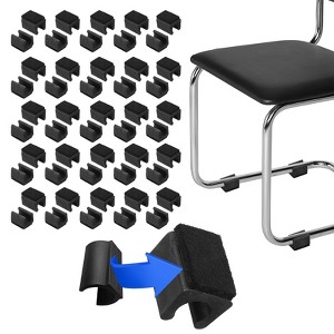 Unique Bargains No Noise Rectangle U Shaped Chair Leg Tips Caps with Felt Pads - 1 of 3