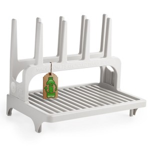 PopYum Seattle Gray Space Saving Drying Rack from 100% Recycled Bottles, countertop for Baby Bottle, Plastic Bags, Cups, Glass, tumblers, Compact - 1 of 4