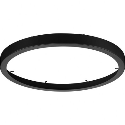 Progress Lighting Everlume 1-Light Flush Mount, Black, Edgelit Round Trim Ring