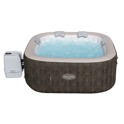 Brown Square Inflatable Hot Tub with 140 AirJets