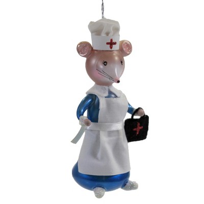 Italian Ornaments 6.0" Nurse Mouse Ornament Italian Medicine  -  Tree Ornaments