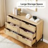 Rattan 6 Drawer Dresser, 47'' Chest of Drawers, Modern Wooden Dresser with Metal Legs, Large Wide Drawer Dresser for Bedroom, Living Room, Entryway - 4 of 4