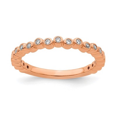 Black Bow Jewelry 2.5mm 14k Rose Gold 1/10 Ctw Diamond Stackable Band
