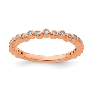 Black Bow Jewelry 2.5mm 14k Rose Gold 1/10 Ctw Diamond Stackable Band - 1 of 4