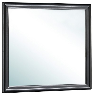 GlasFlength Decorative Wall Mirrors Classic Mirror Formal Mirror Refined Mirror Elegant Mirror Rectangular Mirror for Dining Room, Black, 38"*1"*38"