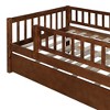 NicBex Twin Size Wooden Daybed, Modern Sofa Bed Frame with Trundle, Fence and Opening for Boy and Girl - 3 of 4
