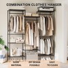 Heavy Duty Metal Clothing Rack, Freestanding Garment Organizer with 4 Hanging Rods and 8 Adjustable Shelves for Closet, Black - 4 of 4
