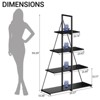 4 Tier Ladder Bookshelf, A-Frame Sailboat Style Bookcase with Open Shelves, Freestanding Display Book Shelf for Living Room, Bedroom, Home Office - 2 of 4