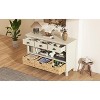 Vintage Console Table with 3 Drawers, 3 Water Hyacinth Woven Baskets,Wood Accent Table Buffet Cabinet Sideboard Storage Unit for Entryway Living Room - 4 of 4