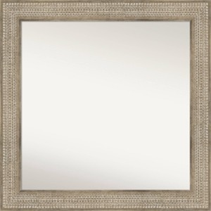 32" x 32" Non-Beveled Trellis Silver Wood Bathroom Wall Mirror - Amanti Art: Square Vanity Wall Mount - 1 of 4