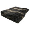 Storied Home Soft Woven Reclaimed Cotton Blend Throw with Fringe, Black and Tan Plaid - 4 of 4