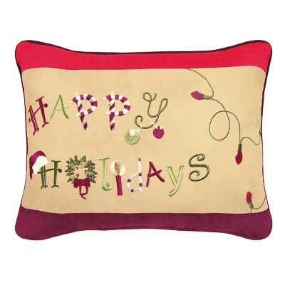 C&F Home 12" x 16" Happy Holidays Embroidered Pillow