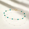 Pure Collection by Ross-Simons 3-3.5mm Turquoise Bead Station Bracelet in 14kt Yellow Gold - 4 of 4