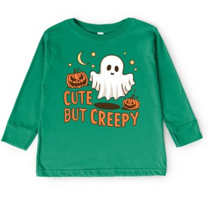 The Juniper Shop Cute But Creepy Ghost Toddler Long Sleeve Tee - 5/6T - Kelly - 1 of 4