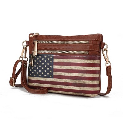 MKF Collection Alisson Vegan Leather Women’s FLAG Crossbody Wristlet Bag by Mia K