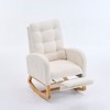 JUJABU High-Back Plush Accent Rocking Chair with Footrest, Rubber Wood Base, Upholstered Glider for Nursery or Living Room - 3 of 4