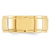 Black Bow Jewelry 8mm 14K White or Yellow Gold Flat Ridged Edge Standard Fit Band - 2 of 4