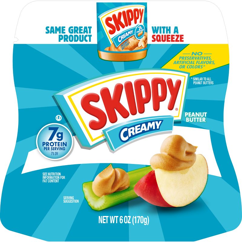 Skippy Regular Creamy Squeeze Pouch - 6oz, 1 of 16