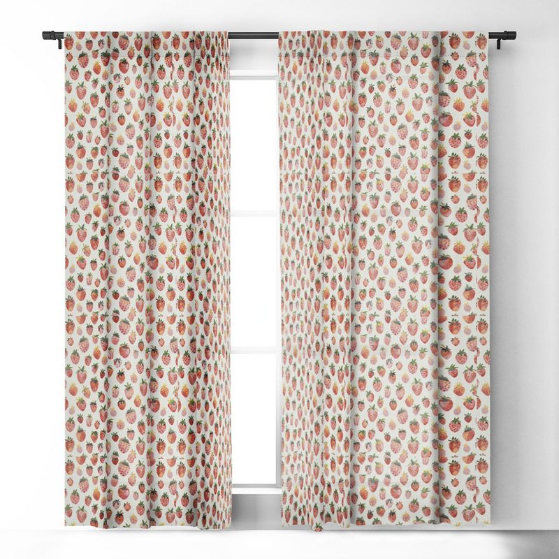 Ninola Design Strawberries Countryside Summer 84" x 50" Single Panel Room Darkening Window Curtain - Deny Designs, 2 of 5