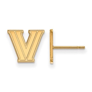 Black Bow Jewelry 14k Yellow Gold Villanova Wildcats NCAA Post Earrings - 1 of 3