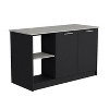 NicBex 2 Open Shelves Kitchen Island Cart with 2 Cabinets,Kitchen Island with Storage,Modern Kitchen Table,Island Table for Kitchen,Black+Ivory - 4 of 4