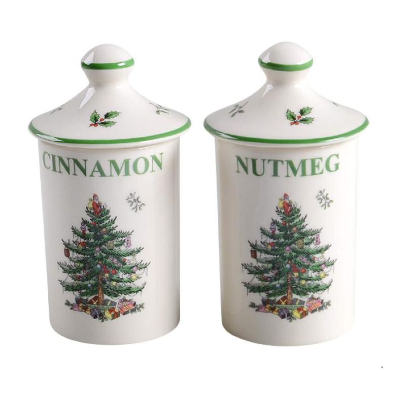 Spode Christmas Tree Spice Set of 2 Jars, Made of Fine Porcelain, 1 of 6