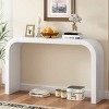 52-Inch Rustic Style Console Table, Console Table with Curved Edge and Natural Texture, ,Wood Frame Table with Cedar Veneer Top-Coolbibila - 2 of 4