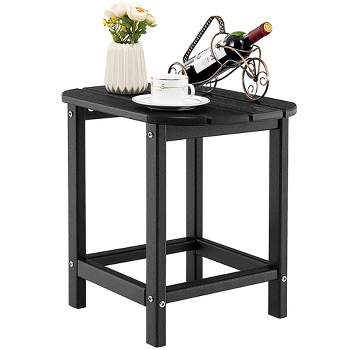 Costway 18'' Patio Adirondack Side Table Weather Resistant HDPE Garden Grey/Black