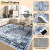 Washable Area Rug Vintage Distressed Rug,Thin Floor Carpet, Foldable Stain Resistant Rug, Faux Wool Rug for Kitchen, Bedroom, Living Room - 3 of 4