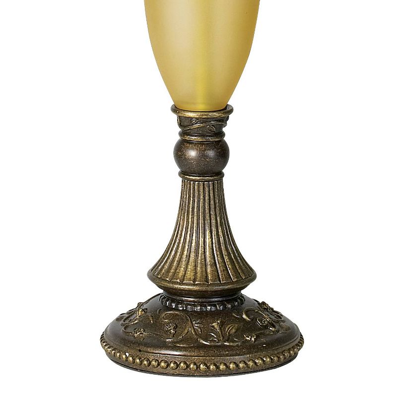 Kathy Ireland Sorrento Traditional Table Lamp 30" Tall Antique Bronze Glass with Nightlight Flared Bell Shade for Bedroom Living Room Bedside Office, 5 of 10