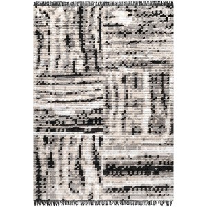 Nuloom Nicolette Geometric 4x6 Shag Indoor Area Rug for Living Room Bedroom Dining Room Nursery Kitchen, Beige/Ivory - 1 of 4