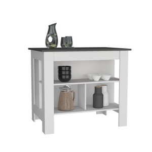 NicBex Kitchen Island Cart with 3 Open Shelves,Kitchen Island with Storage and Large Work Top,Modern Kitchen Cart,Island Table for Kitchen - 1 of 4