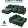 Modular Sectional Sofa, Corduroy L-Shaped Sofa with Deep Seat & Throw Pillows, Comfy Cloud 3-Seater Couch with Chaise, Memory Foam Couch - 3 of 4