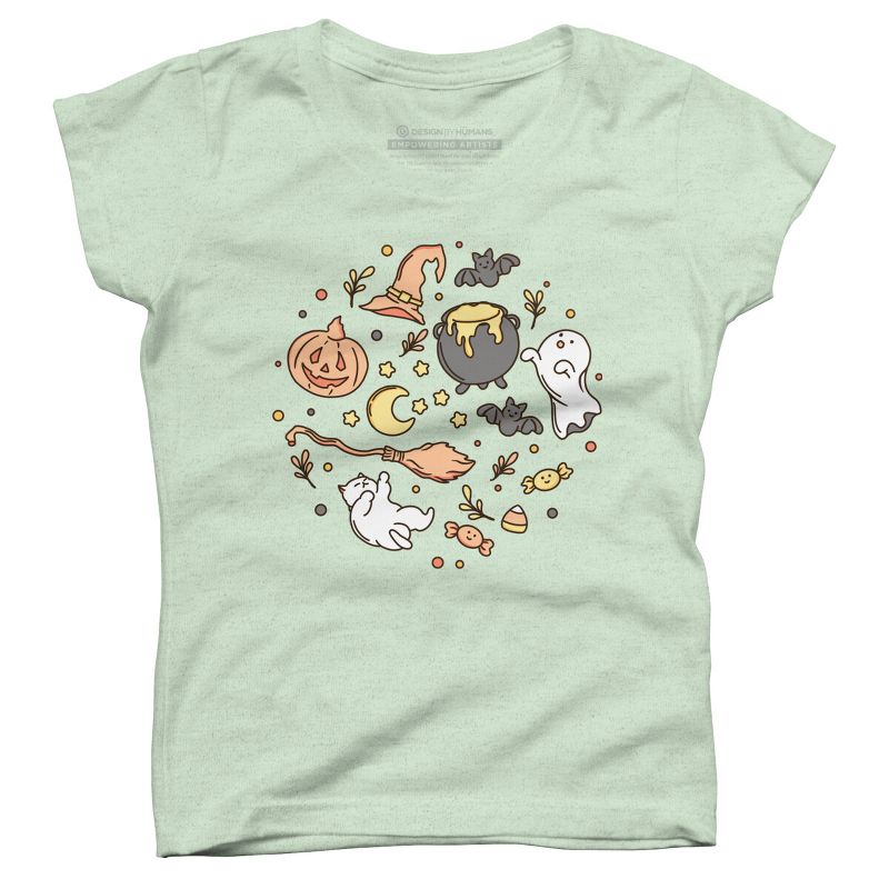 Girl's Design By Humans Halloween By kimprut T-Shirt, 1 of 3