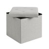 VECELO 46"/30"/15"/11.8" Folding Storage Ottoman Bench, Storage Chest, Linen Fabric Foot Rest Stool, Storage Footstools, Folding Storage Ottoman - 2 of 4