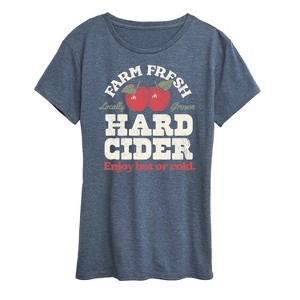 Women's - Instant Message - Farm Fresh Hard Cider Hot or Cold Short Sleeve Graphic T-Shirt - 1 of 4