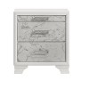 Vynxaria Modern 3-Drawer Nightstand - White Manufactured Wood, Marble-Patterned Drawer Fronts, Silver-Tone Handles, Compact Bedside Design - 2 of 4
